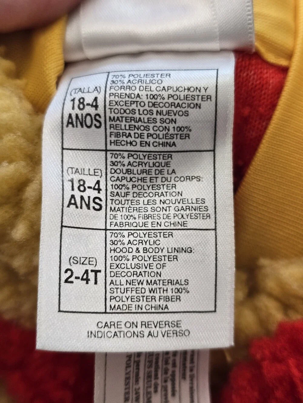 Vintage Disney Store Winnie The Pooh Costume Unisex Size 2T-4T